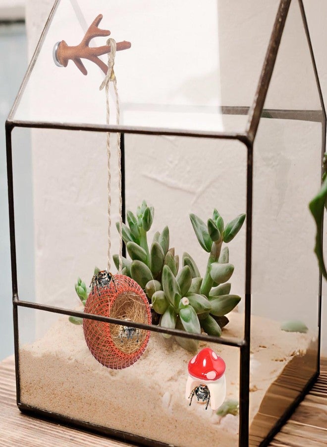 Hollima Jumping Spider Hide Enclosure Habitat with Decoration Anlter, Mushroom Decor Pet Spider Hideout Nest Climbing Pet Spider Hideout Enclosure Accessories - Image 5